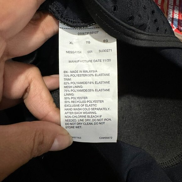 ⭐Nike Women's Swimsuit Sz XL HydraLock Sculpt Mesh Racerback 1-Piece Black NEW - Picture 6 of 8